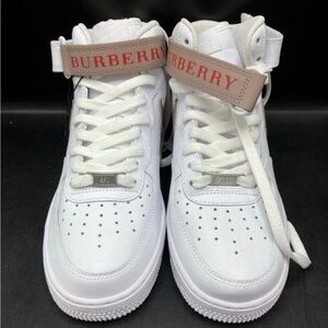 Nike/Burberry Collaboration Air Force One High-Top Sneakers